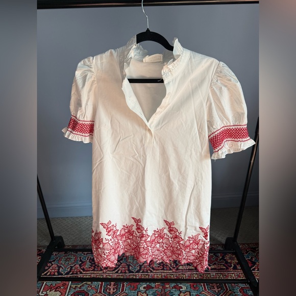 Hyacinth House White & Red Embroidered Eliza Mini Dress - Picture 8 of 14